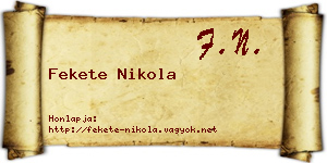 Fekete Nikola névjegykártya